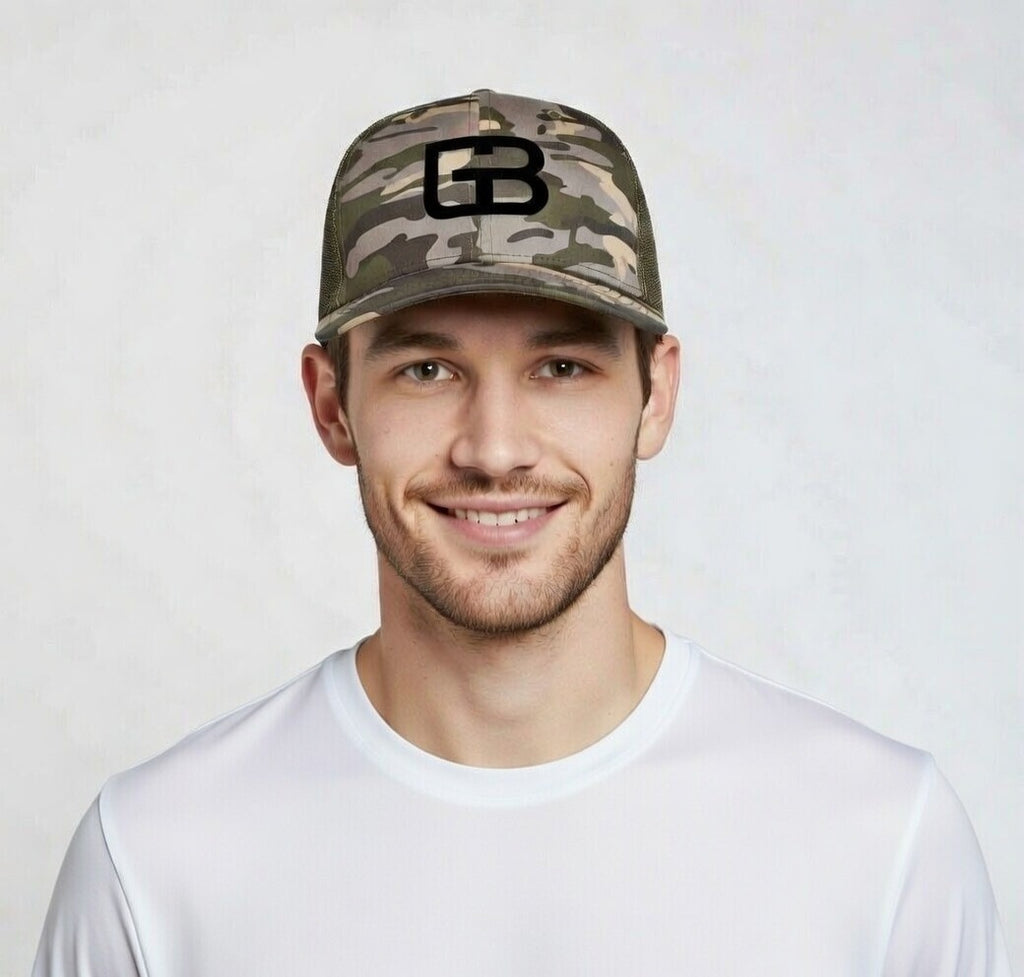 GB Camo Green Back trucker hat