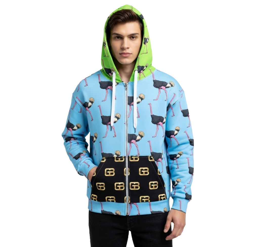 GB Ostrich full zip hoodie
