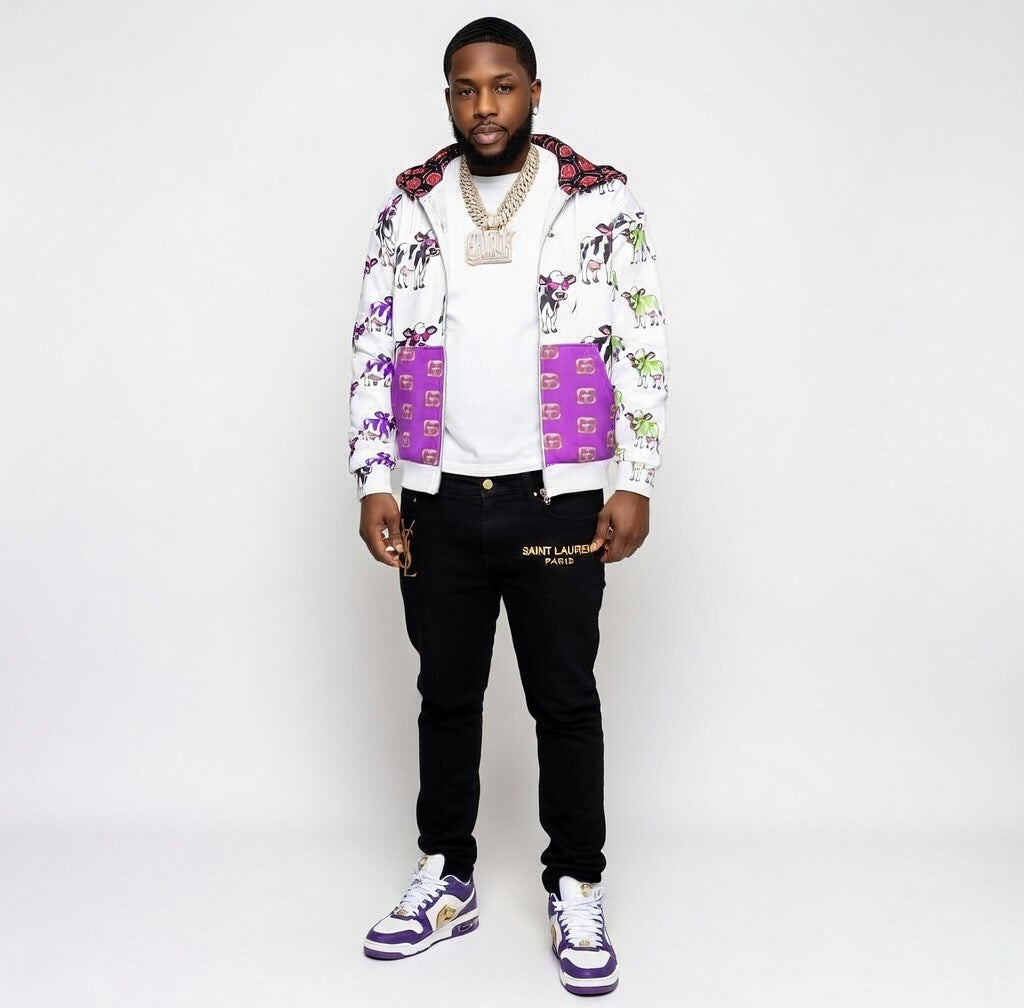 GB cow full zip hoodie
