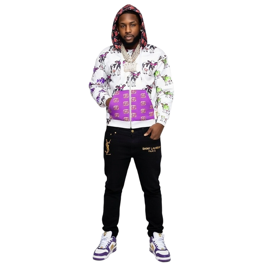 GB cow full zip hoodie